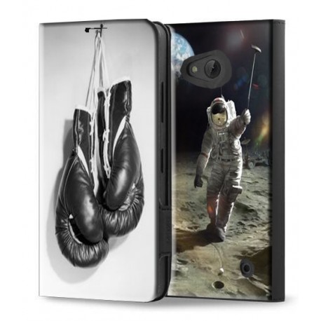 Housse portefeuille avec photo pour Microsoft Lumia 430