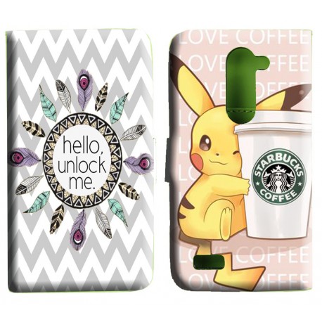 Etui housse portefeuille avec photo pour LG L Bello