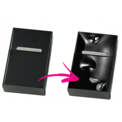 Etui à cigarettes personnalisable noir - Cache paquet en métal