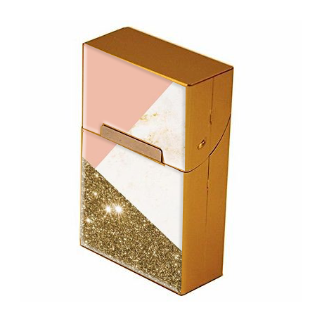 Etui à cigarettes personnalisable or - Cache paquet en métal doré