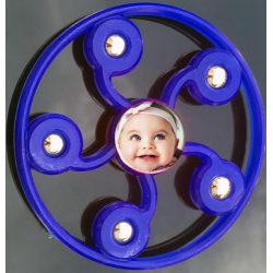 Hand spinner personnalisable cercle 5 branches bleu