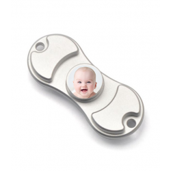 Hand spinner metal argent personnalisable