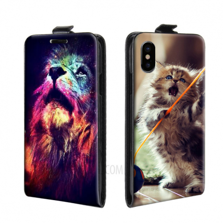 Housse verticale iPhone X personnalisable Blanc