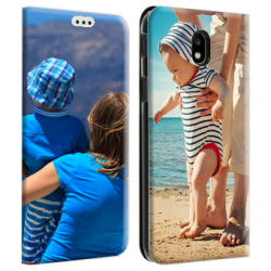 Etui portefeuille blanc Samsung Galaxy J3 2017 personnalisable