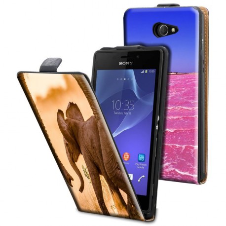 Housse verticale avec photo pour Sony Xperia M2