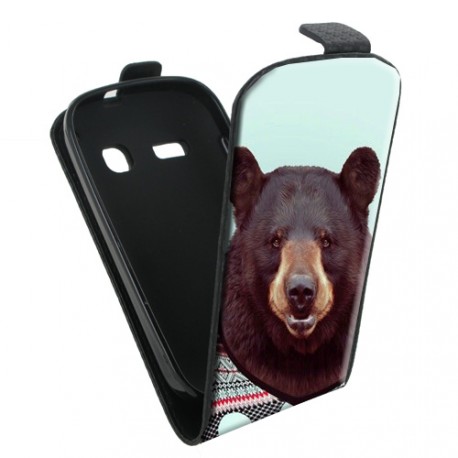 Etui housse rabat vertical avec photo Alcatel One Touch Pop C3