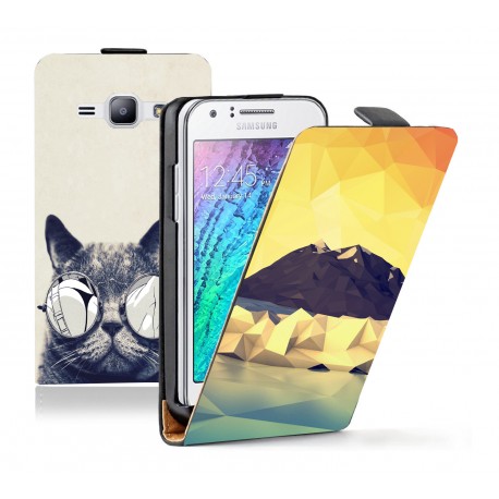 Housse verticale avec photo pour Samsung Galaxy J1 