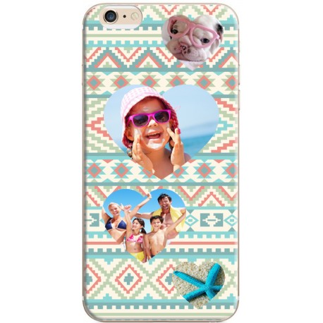 Coque personnalisable iPhone 6 / iPhone 6S Décor Aztèque Coeurs