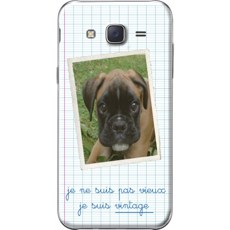 Coque avec photo Samsung Galaxy J5 "Je ne suis pas vieux, je suis vintage"