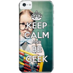 Coque Keep Calm and Be Geek personnalisable pour iPhone 5S