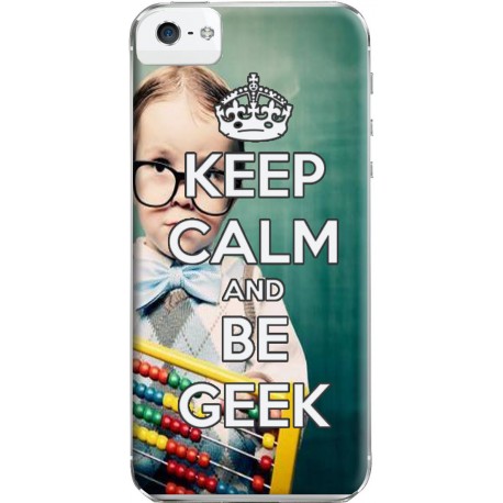 Coque Keep Calm and Be Geek personnalisable pour iPhone 5S