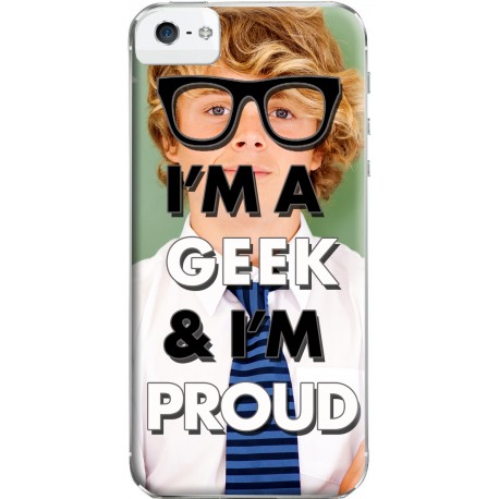Coque iPhone 5S personnalisable avec photo Im Geek & I'm proud