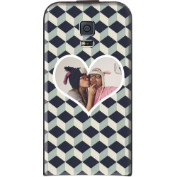 Housse personnalisable avec photo Samsung Galaxy S5 "Grey Cubik"