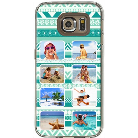 Coque Fond Aztec Vert Samsung Galaxy S6 Edge personnalisable
