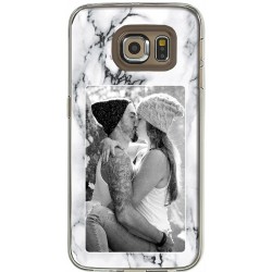 Coque Fond Marbre Blanc Samsung Galaxy S6 Edge personnalisable