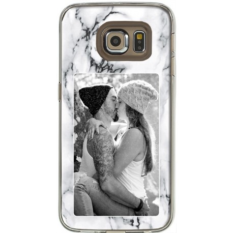 Coque Fond Marbre Blanc Samsung Galaxy S6 Edge personnalisable
